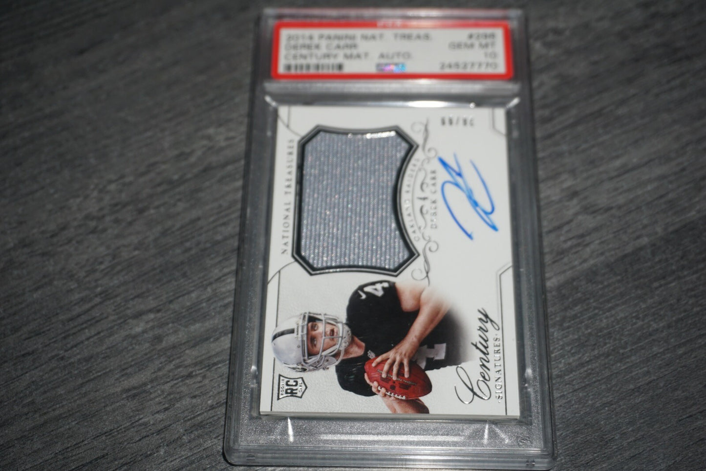 2014 Panini National Treasures Derek Carr Century RPA Autographed PSA 10 /99