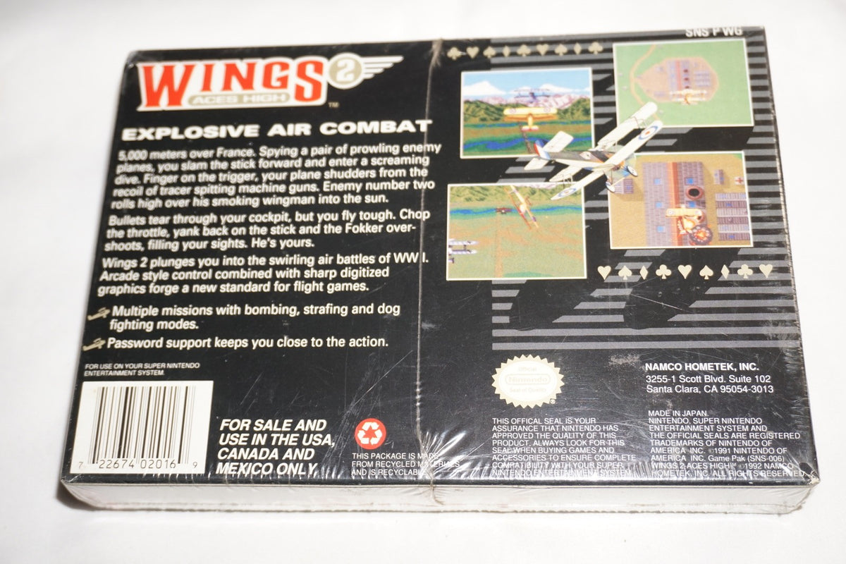 Wings 2 Aces High (Super Nintendo SNES) NEW Sealed