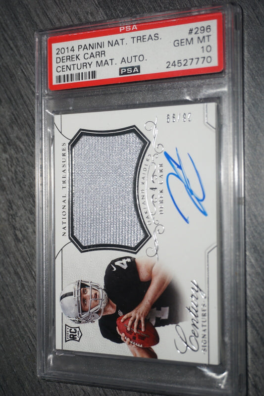 2014 Panini National Treasures Derek Carr Century RPA Autographed PSA 10 /99