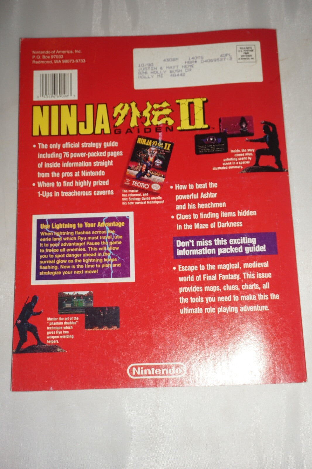 Sg2/Np15 Ninja Gaiden II 2 15 Nintendo Power Magazine #4 Poster