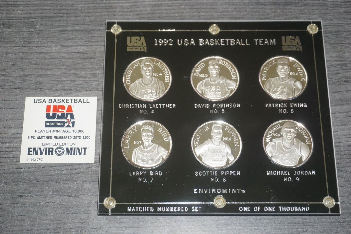 1992 USA Basketball DREAM TEAM Matched Number Set of 6 #4-9 Silver Coin