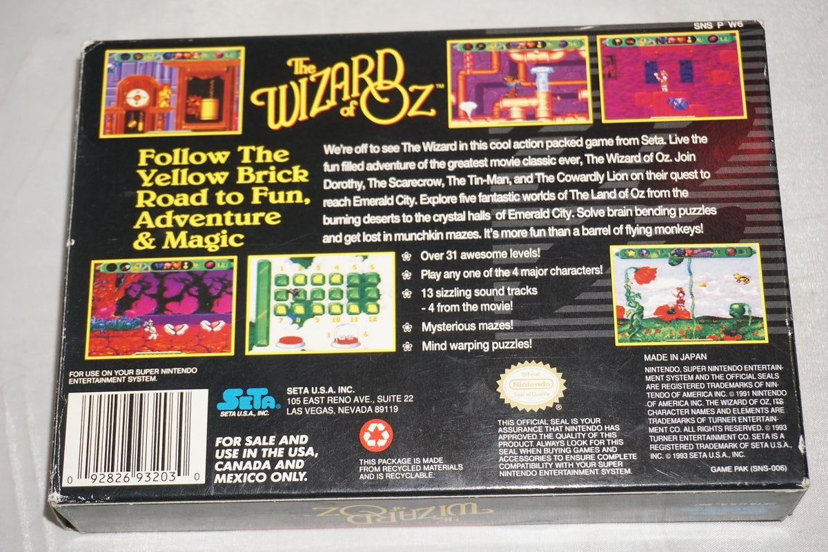 Wizard of Oz (Super Nintendo SNES) Complete in Box CIB