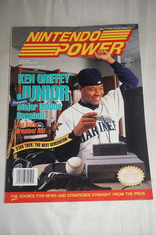 Nintendo Power Vol 59 Ken Griffey Junior Baseball Magazine #1 Poster NM