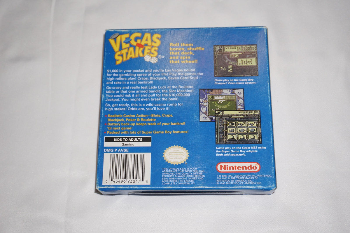 Vegas Stakes (Nintendo Game Boy Gameboy) Complete in Box CIB