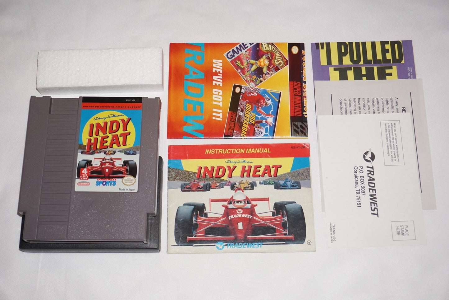 Danny Sullivan's Indy Heat (Nintendo NES) Complete w/ Reg Poster CIB