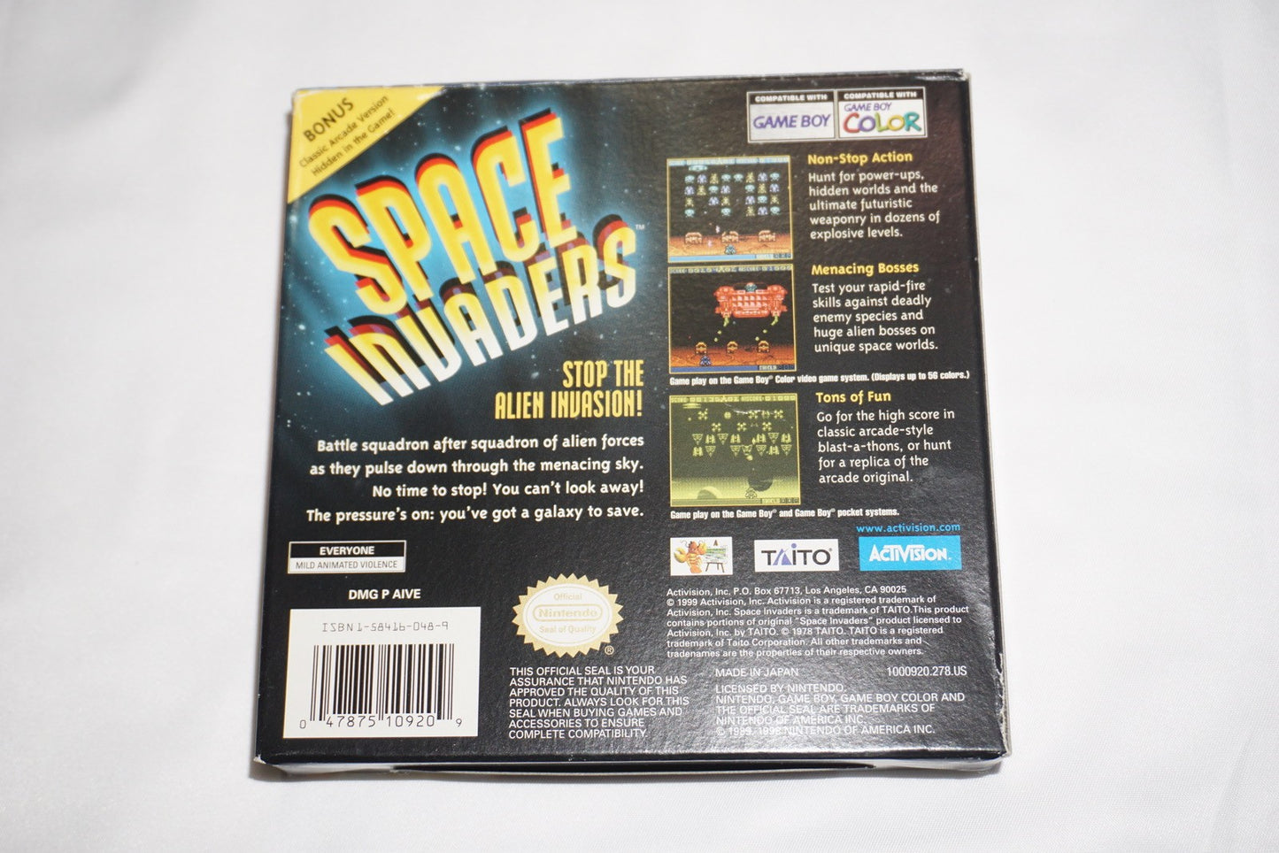 Space Invaders (Nintendo Game Boy Color Gameboy) Complete w/Reg CIB
