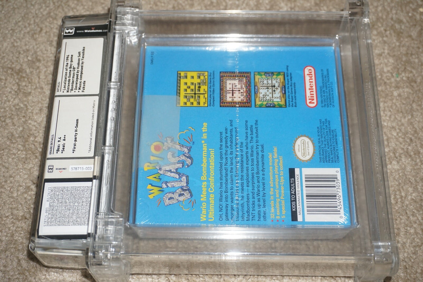 Wario Blast (Nintendo Game Boy) WATA 9.4 A++ NEW Factory Sealed