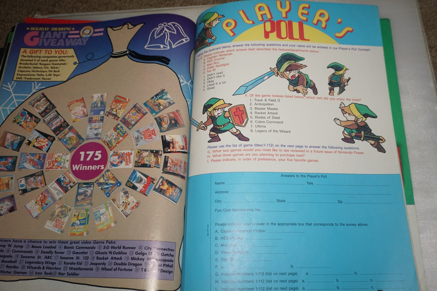 November/December 1988 Track Field II Nintendo Power Magazine #4