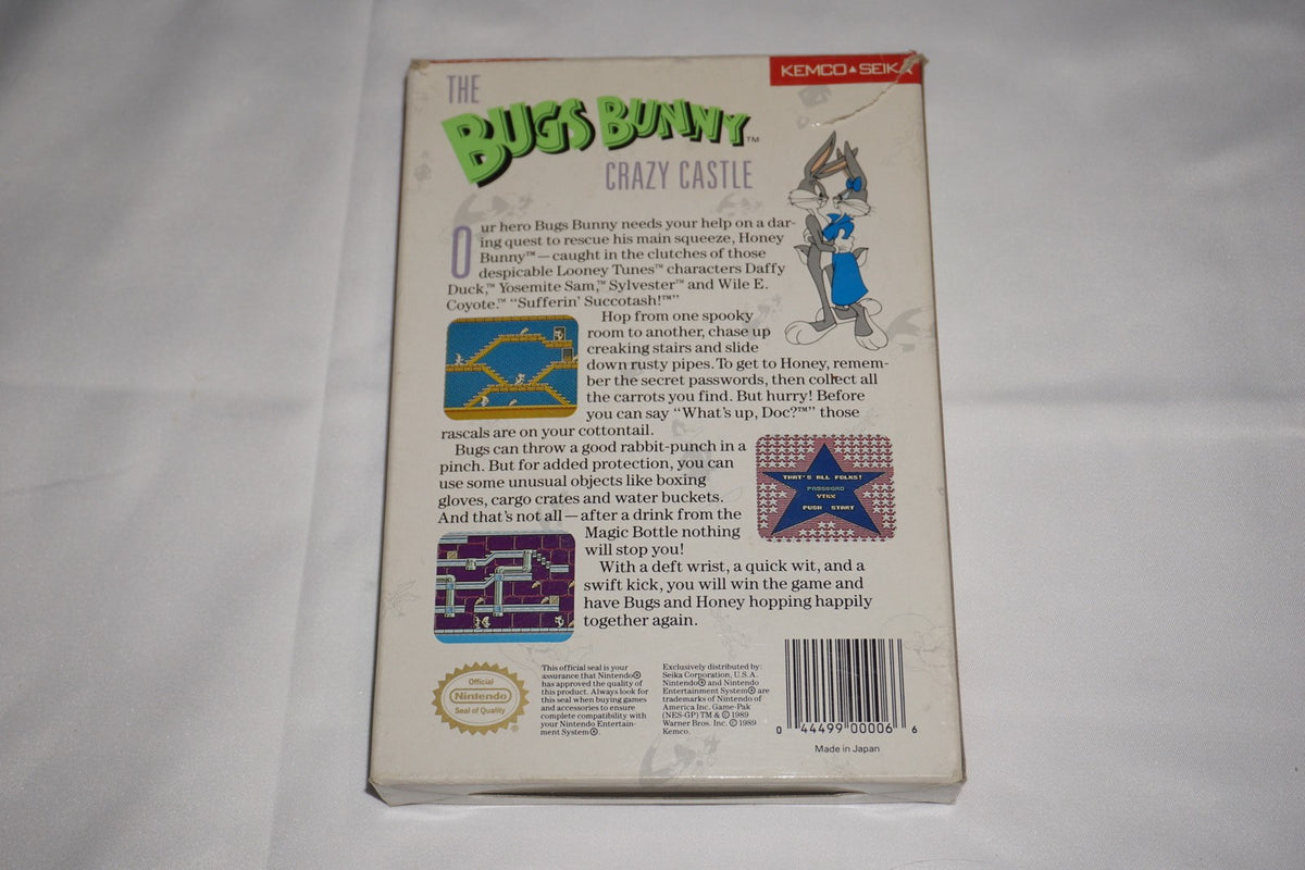 Bugs Bunny Crazy Castle (Nintendo NES) Complete in Box w/ Reg Card CIB