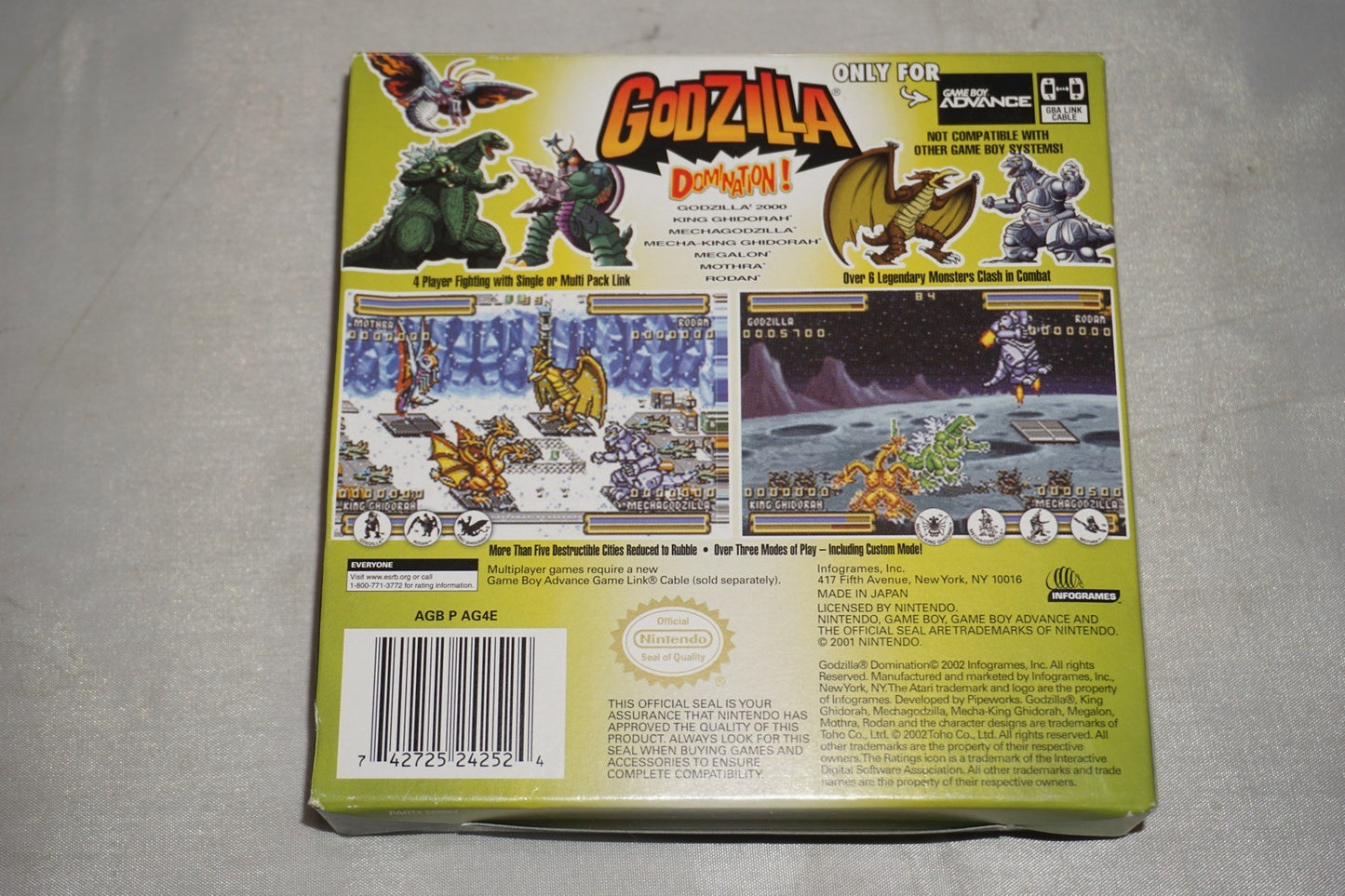Godzilla Domination (Gameboy Advance GBA Game Boy) Complete CIB Authentic