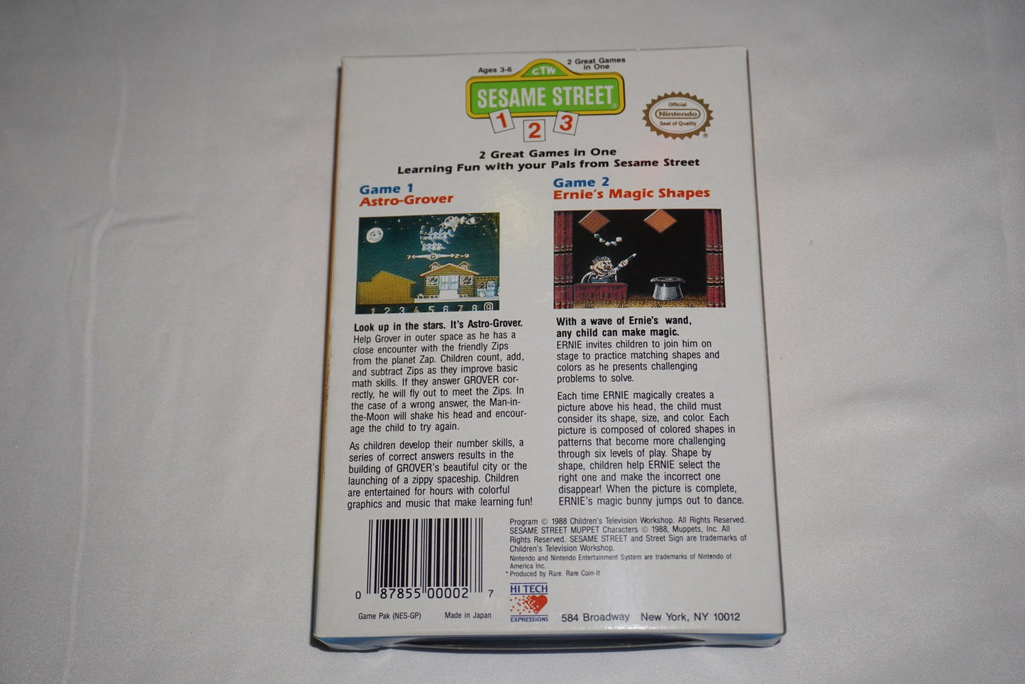 Sesame Street 123 (Nintendo NES) Complete in Box CIB