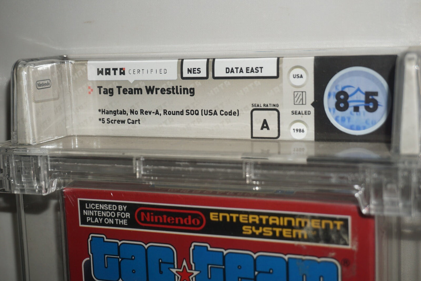 Tag Team Wrestling Hangtab (Nintendo NES) NEW Sealed WATA 8.5 A