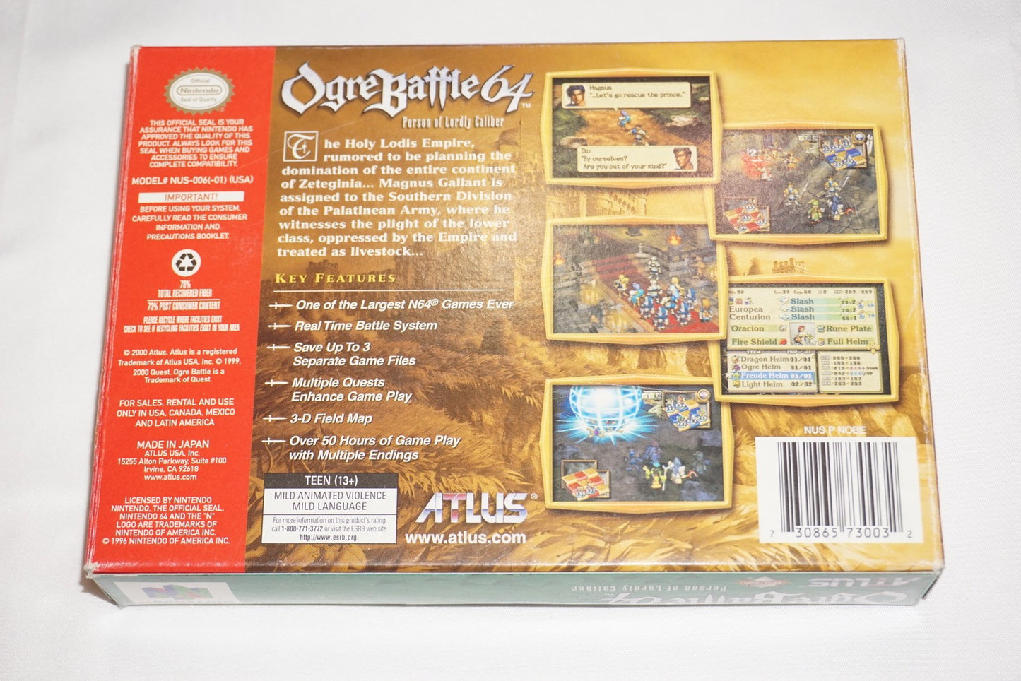 Ogre Battle (Nintendo 64 N64) Complete in Box CIB Authentic