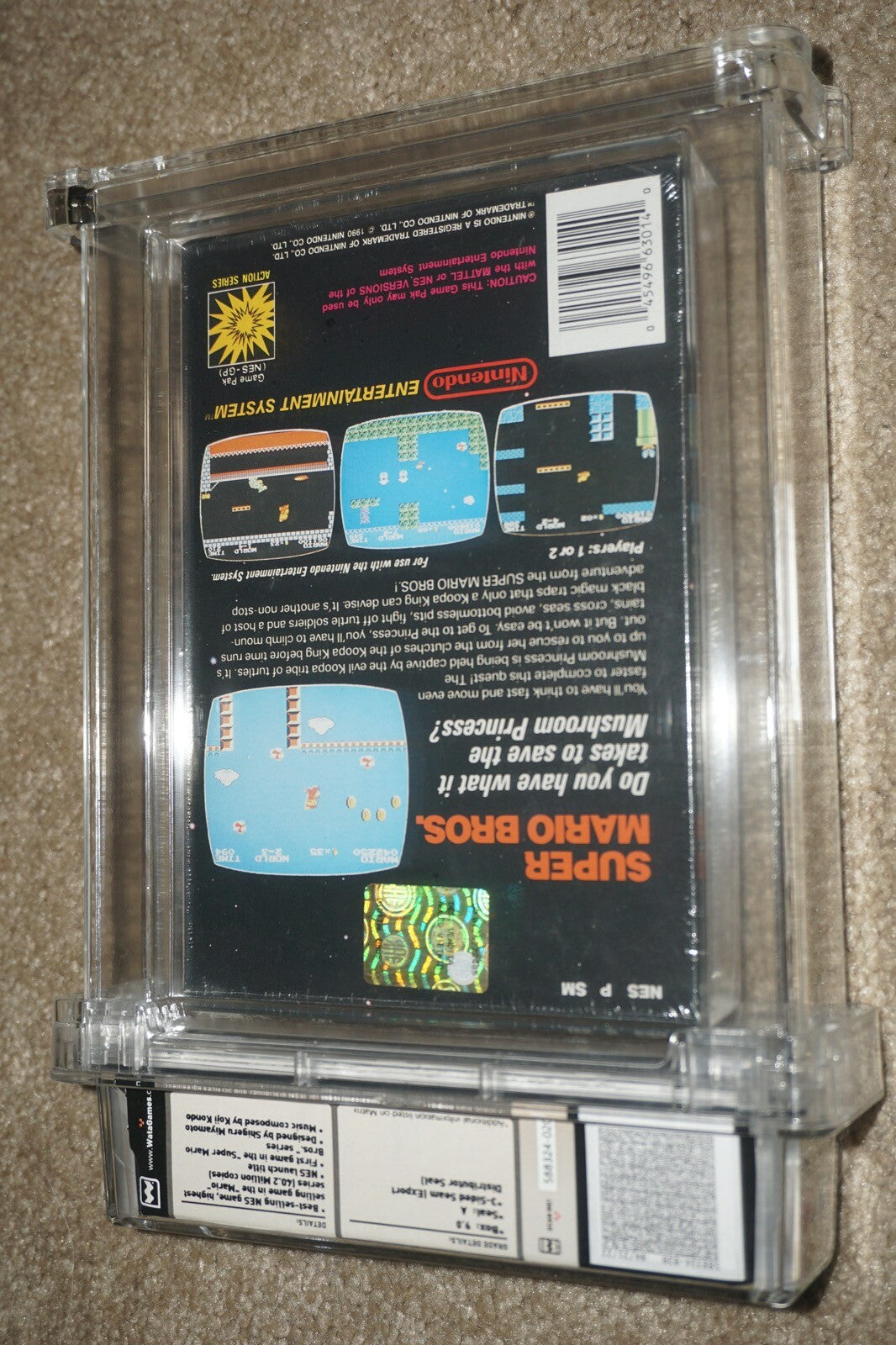 Super Mario Bros (Nintendo NES) WATA 9.0 A NEW Factory Sealed UK Sticker Round