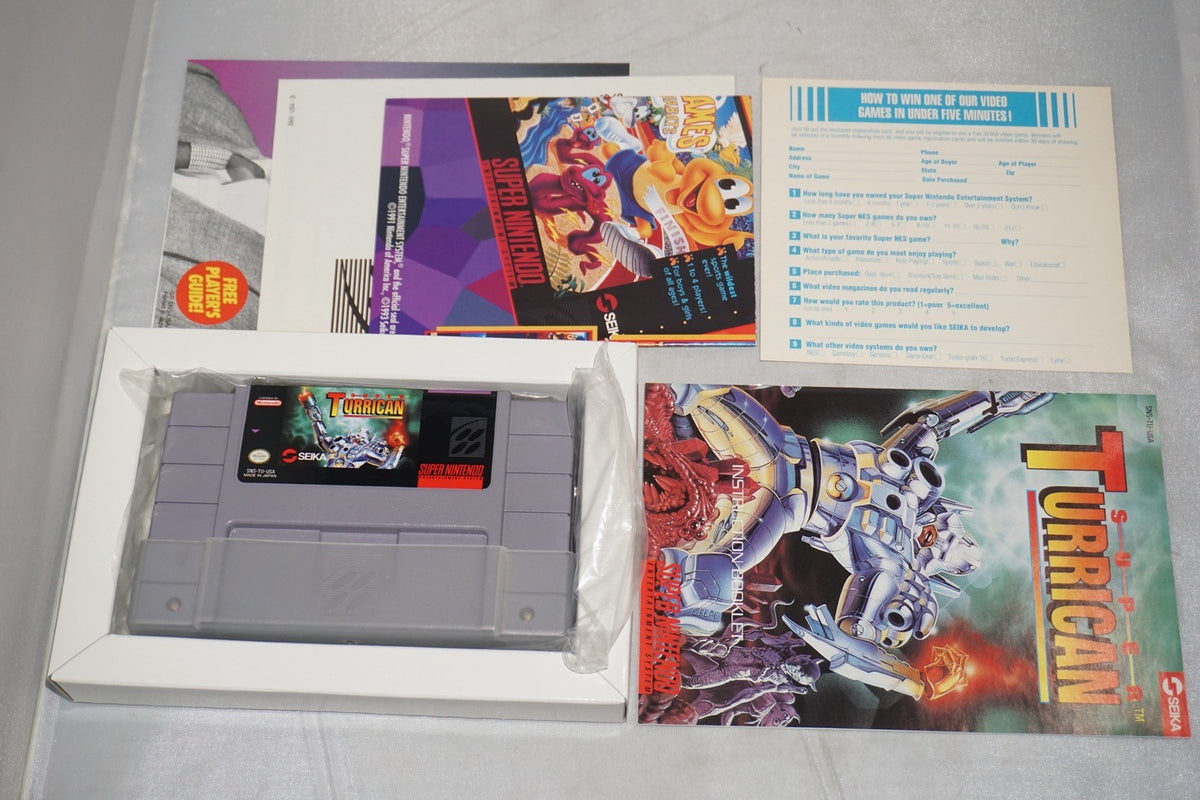Super Turrican 1 (Super Nintendo SNES) Complete in Box w/ Reg Card CIB