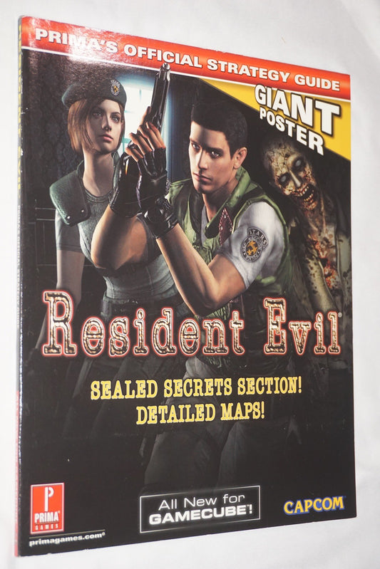 Resident Evil 1 Prima Strategy Guide Gamecube w/ Poster Secrets