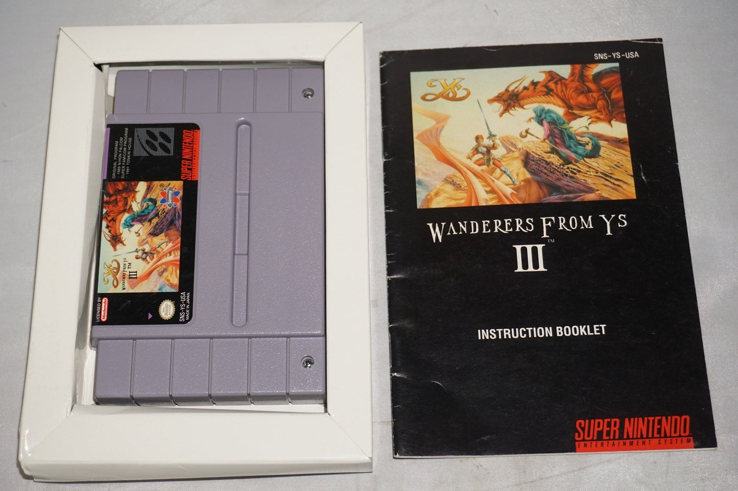 Ys III Wanderers from Y's (Super Nintendo SNES) Complete in Box CIB