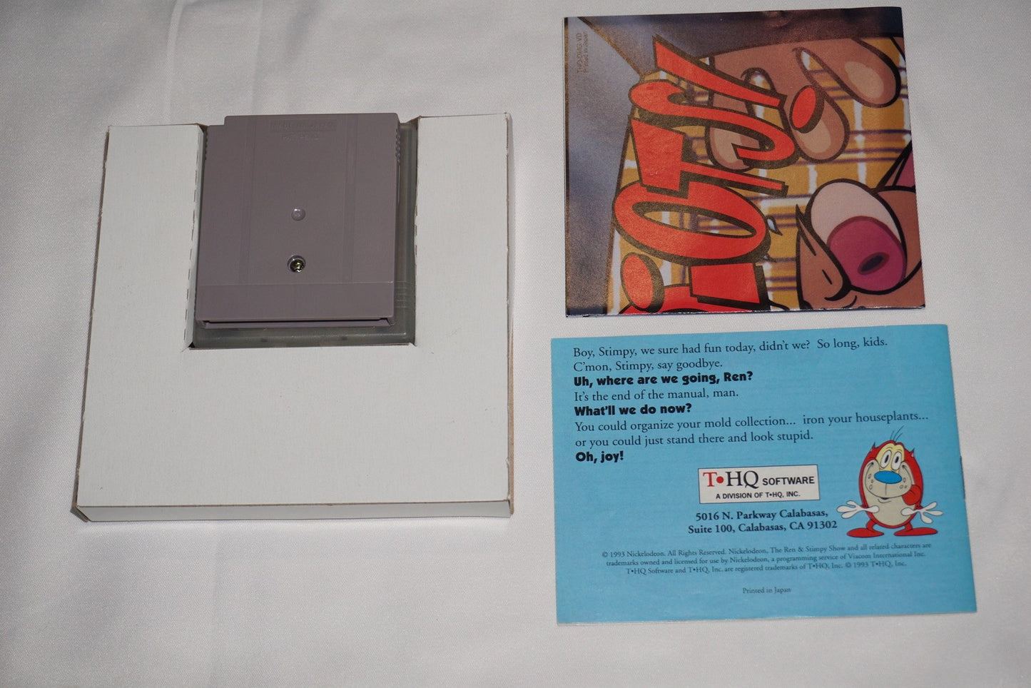 Ren & Stimpy Veediots (Nintendo Game Boy Gameboy) Complete in Box w/ Poster CIB