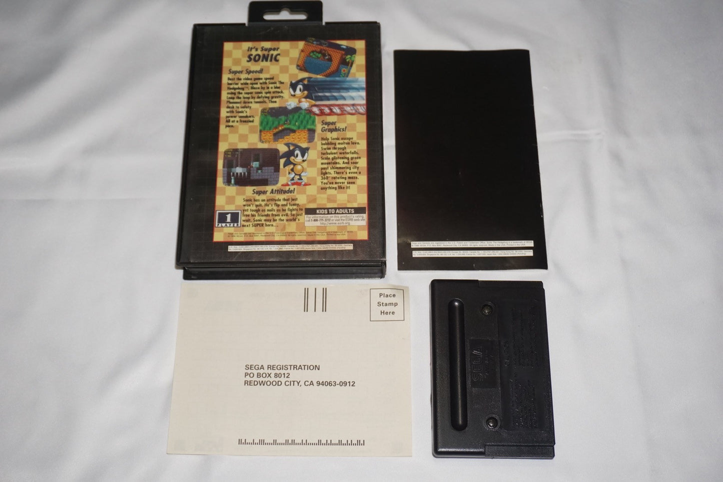 Sonic the Hedgehog 1 (Sega Genesis) Complete w/ Reg Card First Print