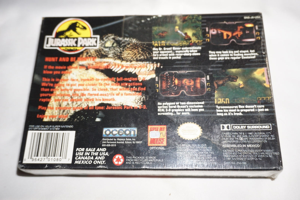 Jurassic Park (Super Nintendo SNES) NEW Sealed