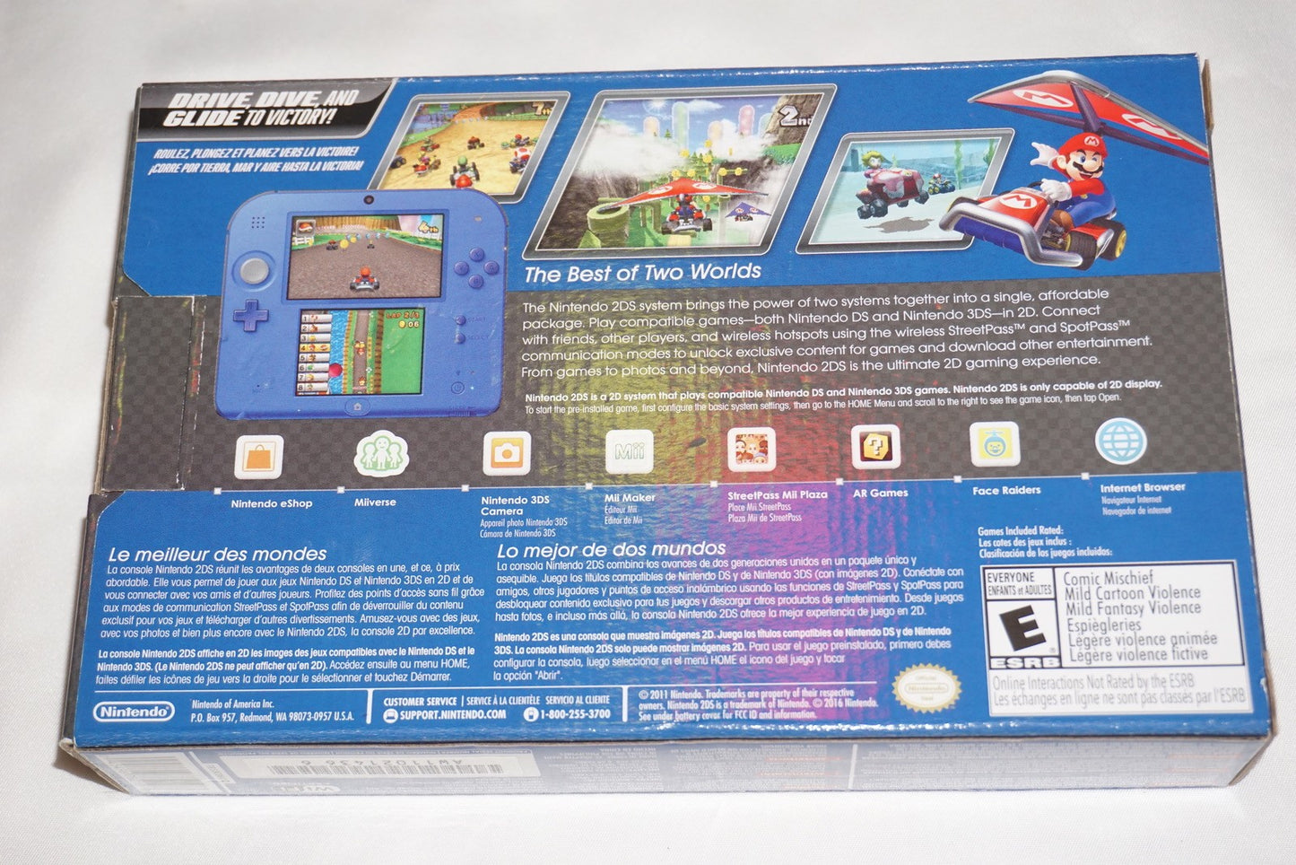 Mario Kart 7 Limited Edition 4GB Electric Blue 2DS Console System NEW