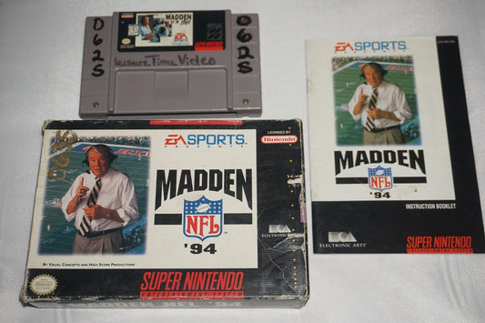Madden 94 (Super Nintendo SNES) Complete in Box CIB #3