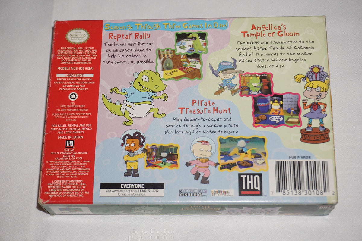Rugrats Scavenger Hunt (Nintendo 64 N64) Complete in Box w/ Poster CIB