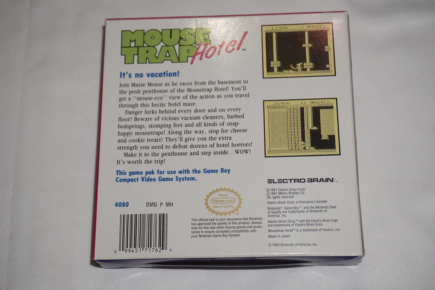 Mouse Trap Hotel (Nintendo Game Boy Gameboy) Complete in Box w/ Reg CIB