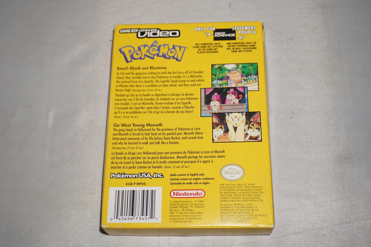 Pokemon Video Beach Blank Out West (Gameboy Advance GBA) Complete CIB Authentic