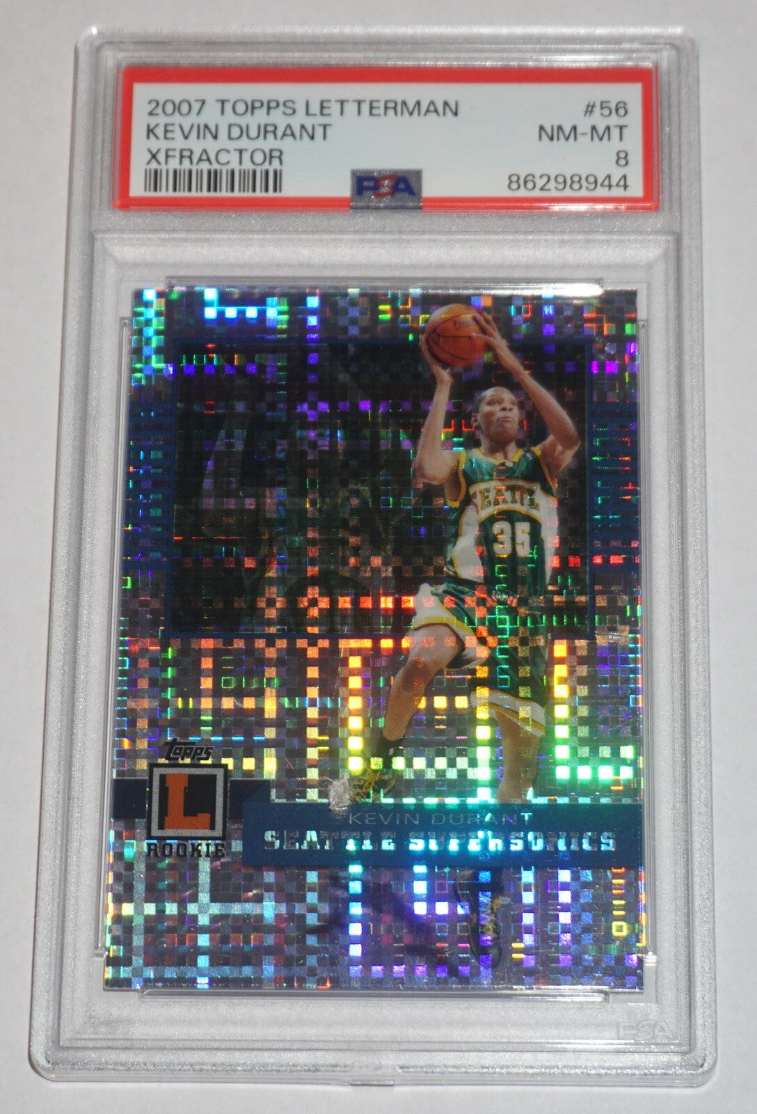 Kevin Durant 2007 Topps Letterman Xfractor #56 25/25 PSA 8