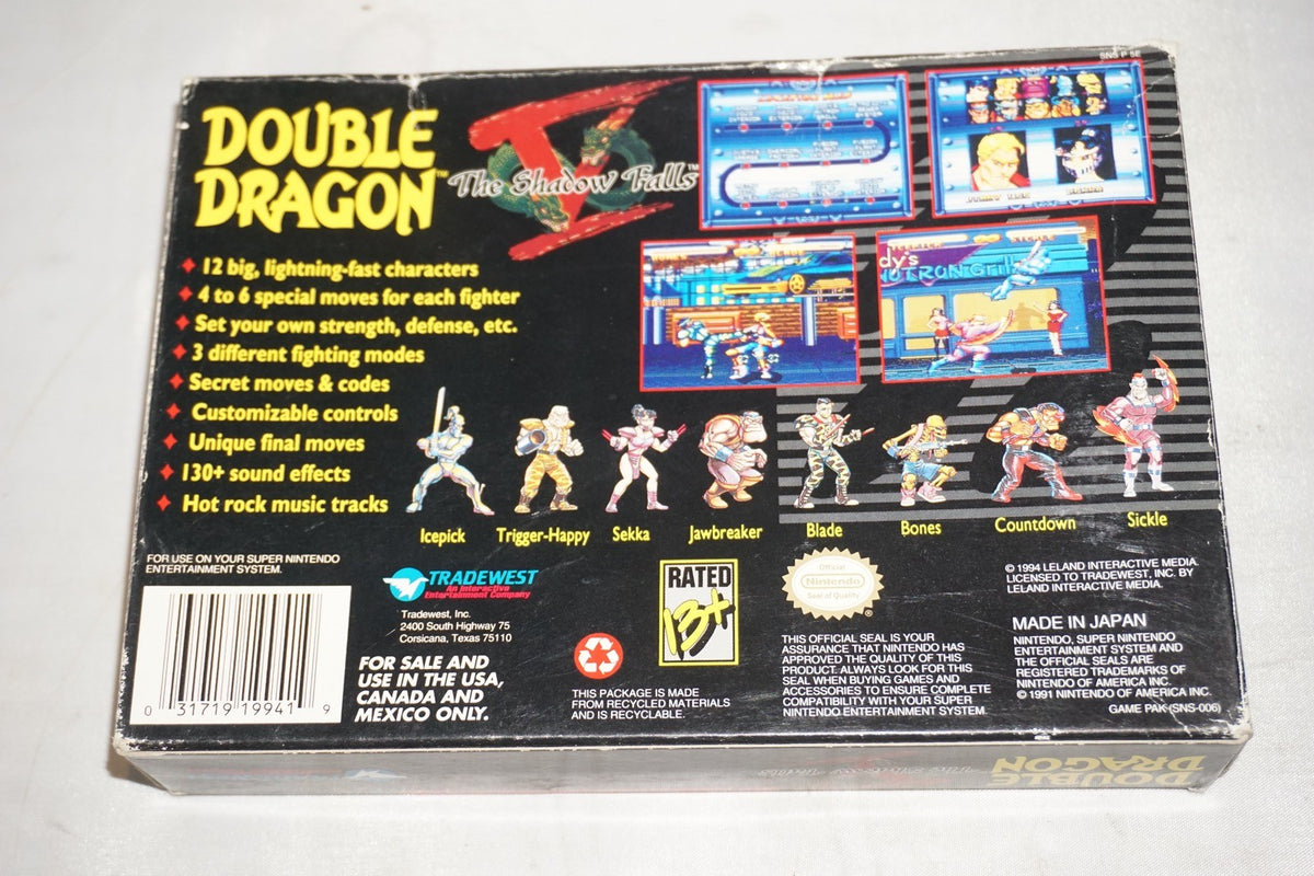 Double Dragon V 5 (Super Nintendo SNES) Complete in Box CIB