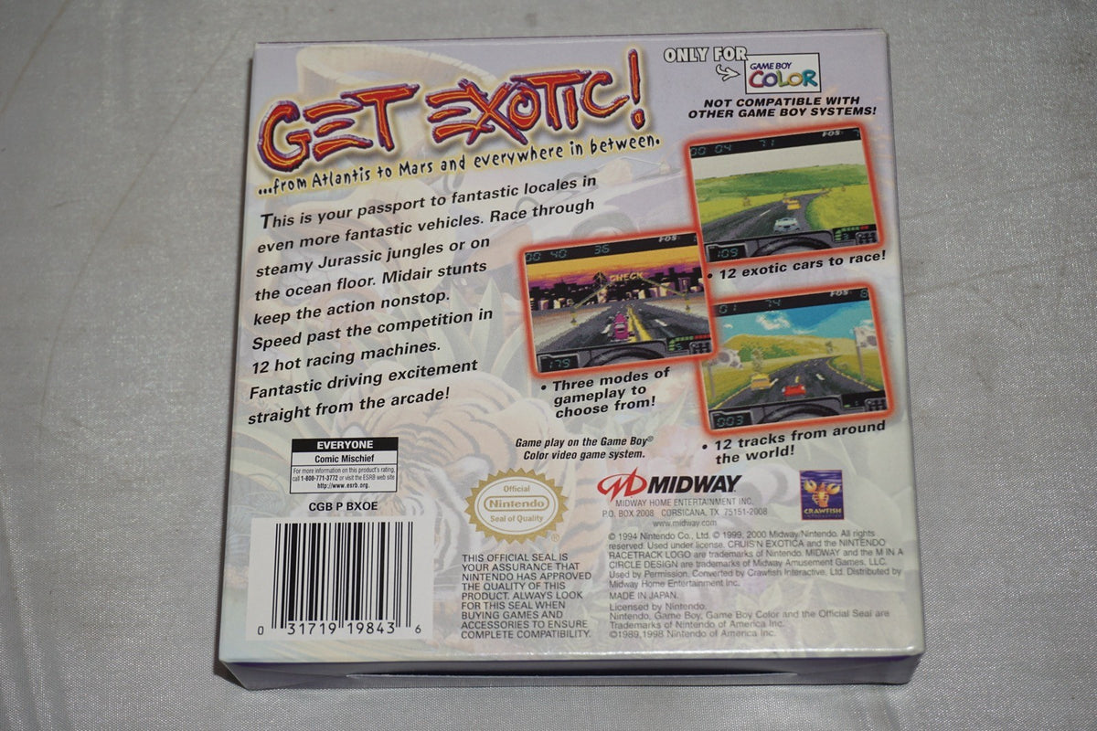 Cruis'n Exotica Cruisin (Nintendo Gameboy Color Game Boy GB) Complete CIB