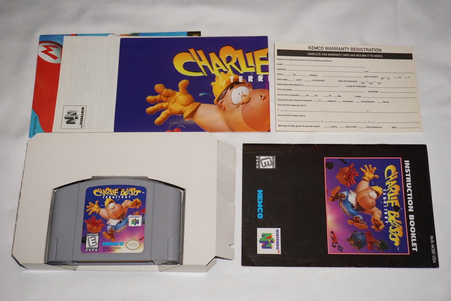 Charlie Blasts Territory (Nintendo 64 N64) Complete in Box w/ Reg Poster CIB