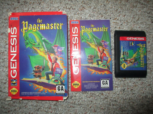 Pagemaster (Sega Genesis, 1994) Complete in Box GOOD