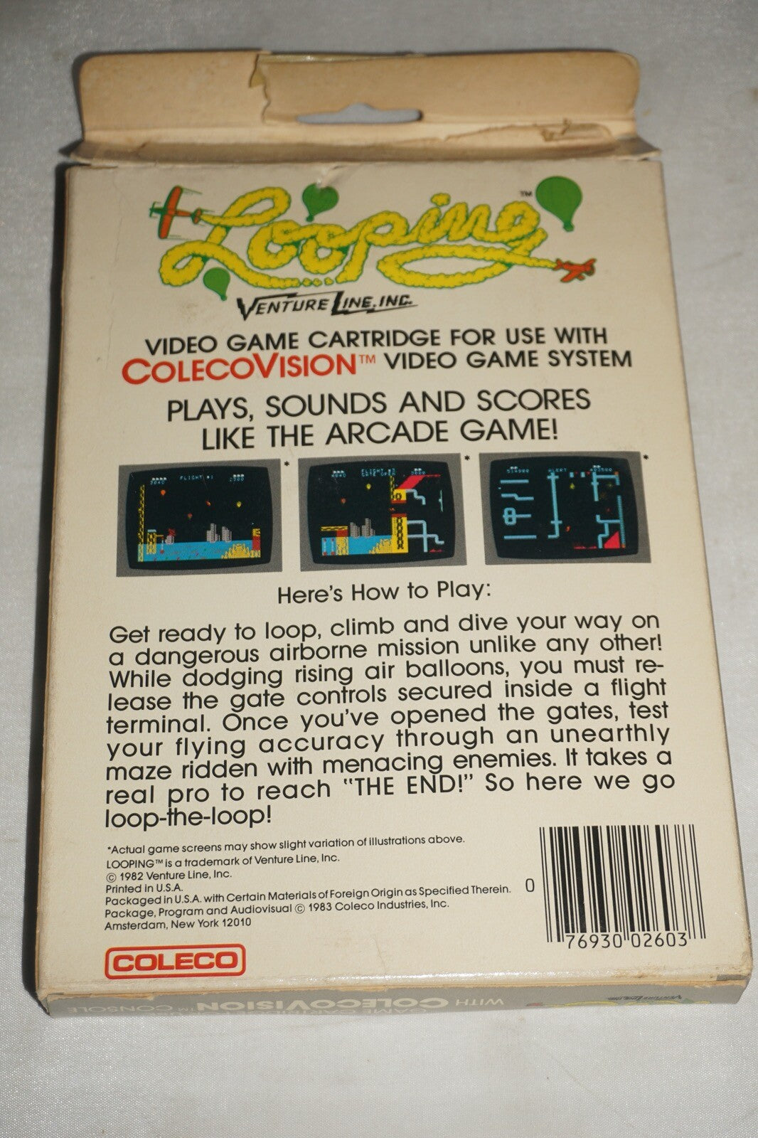 Looping (Colecovision) Complete In Box w/ Reg #1
