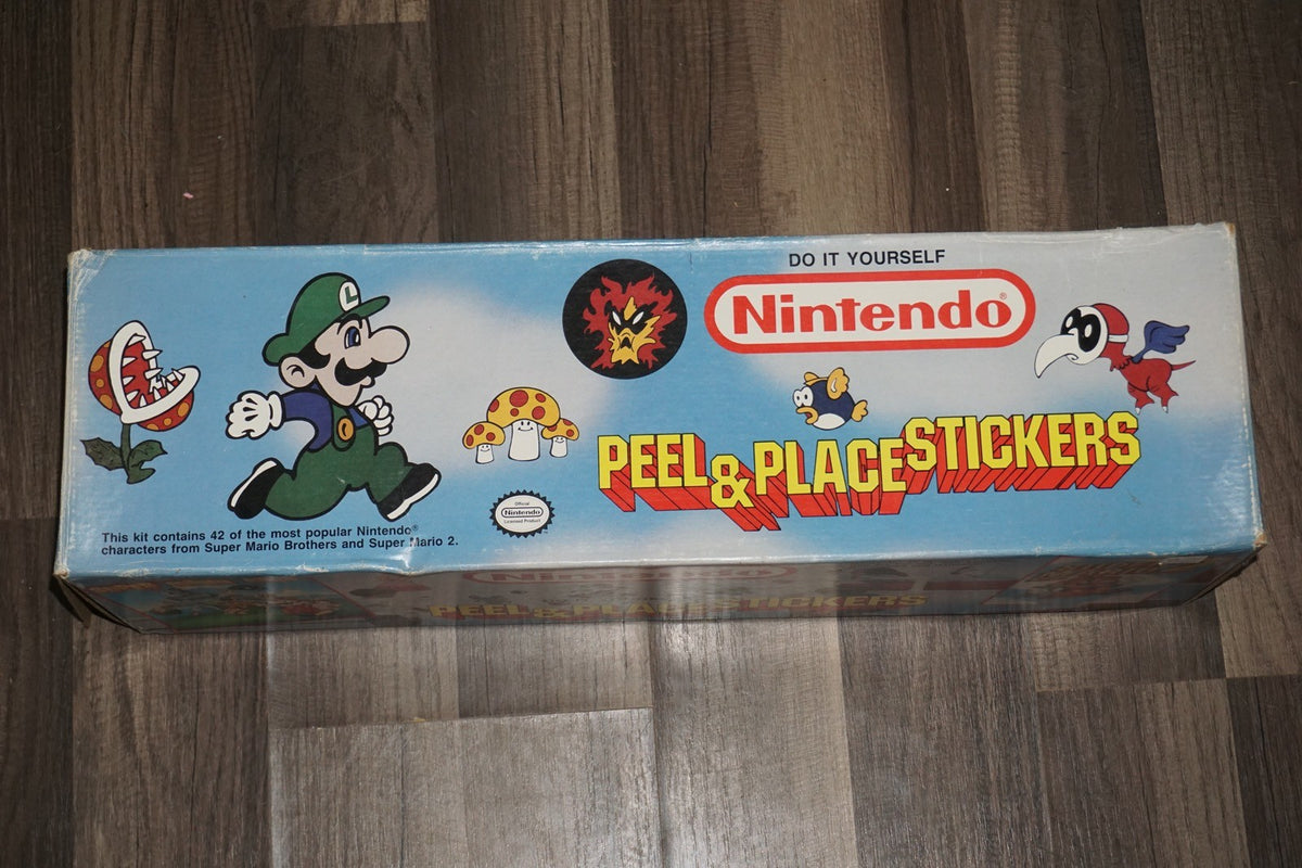 Nintendo Peel & Place Stickers NES w/ Box Super Mario Bros 2