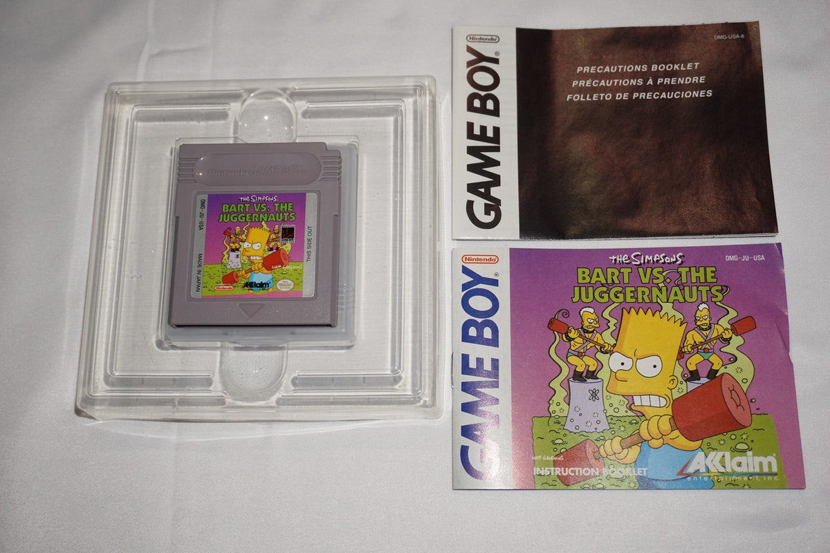 Simpsons Bart vs Juggernauts (Nintendo Game Boy Gameboy) Complete in Box CIB