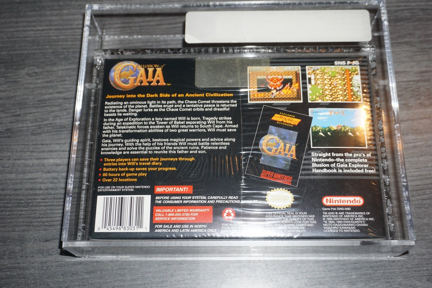 Illusion Of Gaia (Super Nintendo SNES) VGA 85 NM+ NEW Factory Sealed