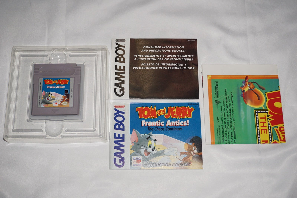 Tom & Jerry Frantic Antics (Nintendo Game Boy Gameboy) Complete w/ Poster CIB