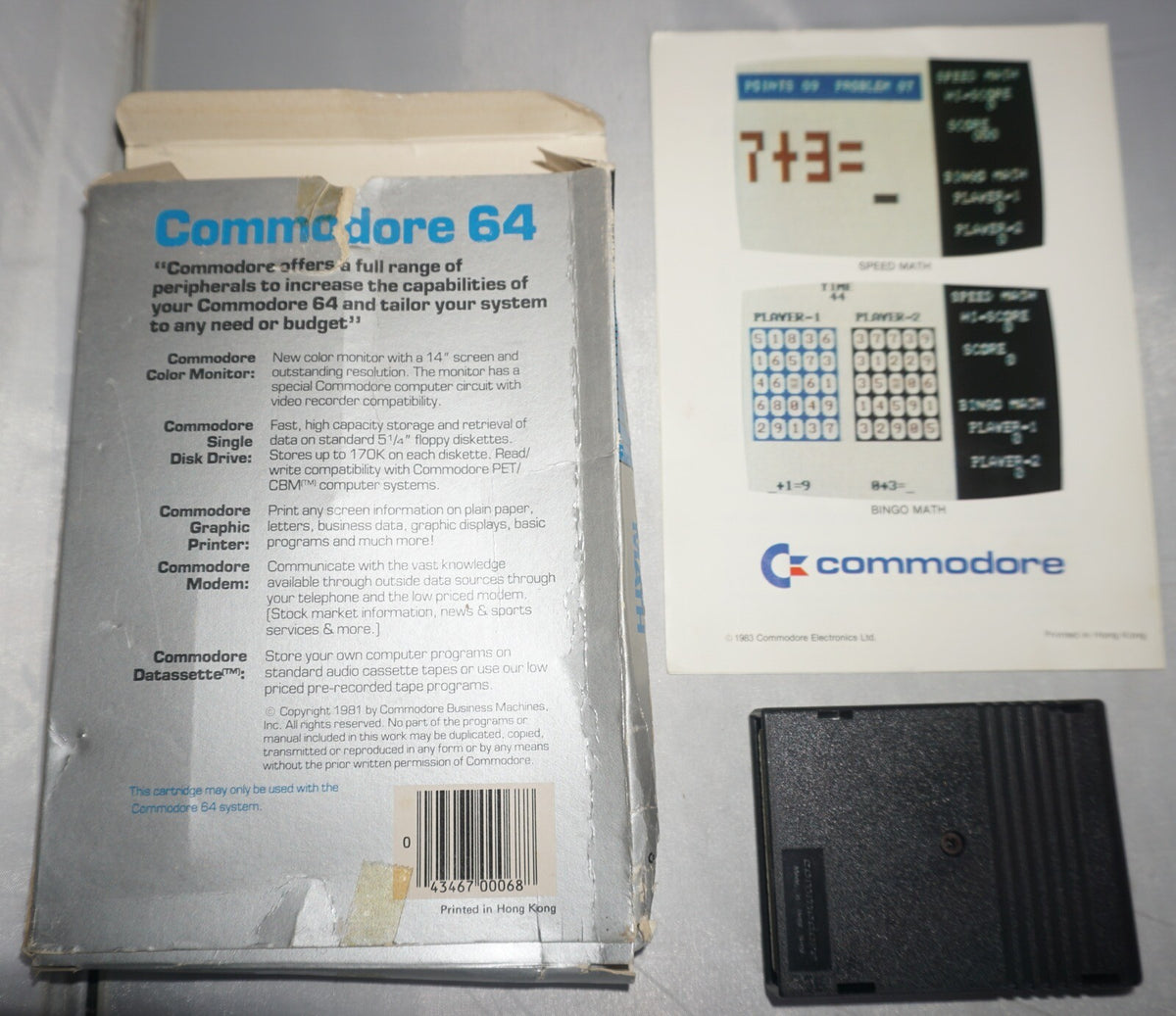 Speed/Bingo Math (Commodore 64) Complete In Box
