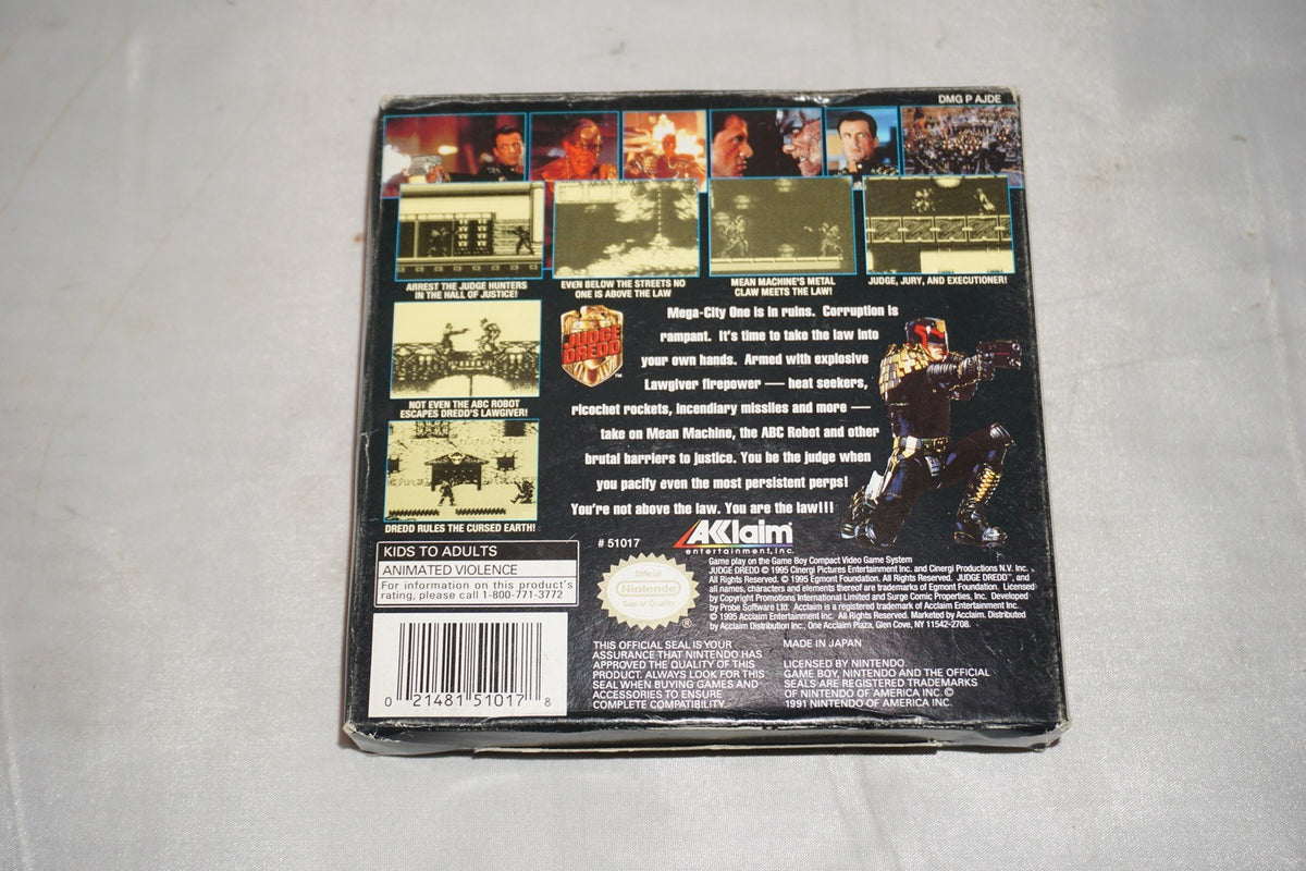 Judge Dredd (Nintendo Gameboy Game Boy GB) Complete CIB Authentic