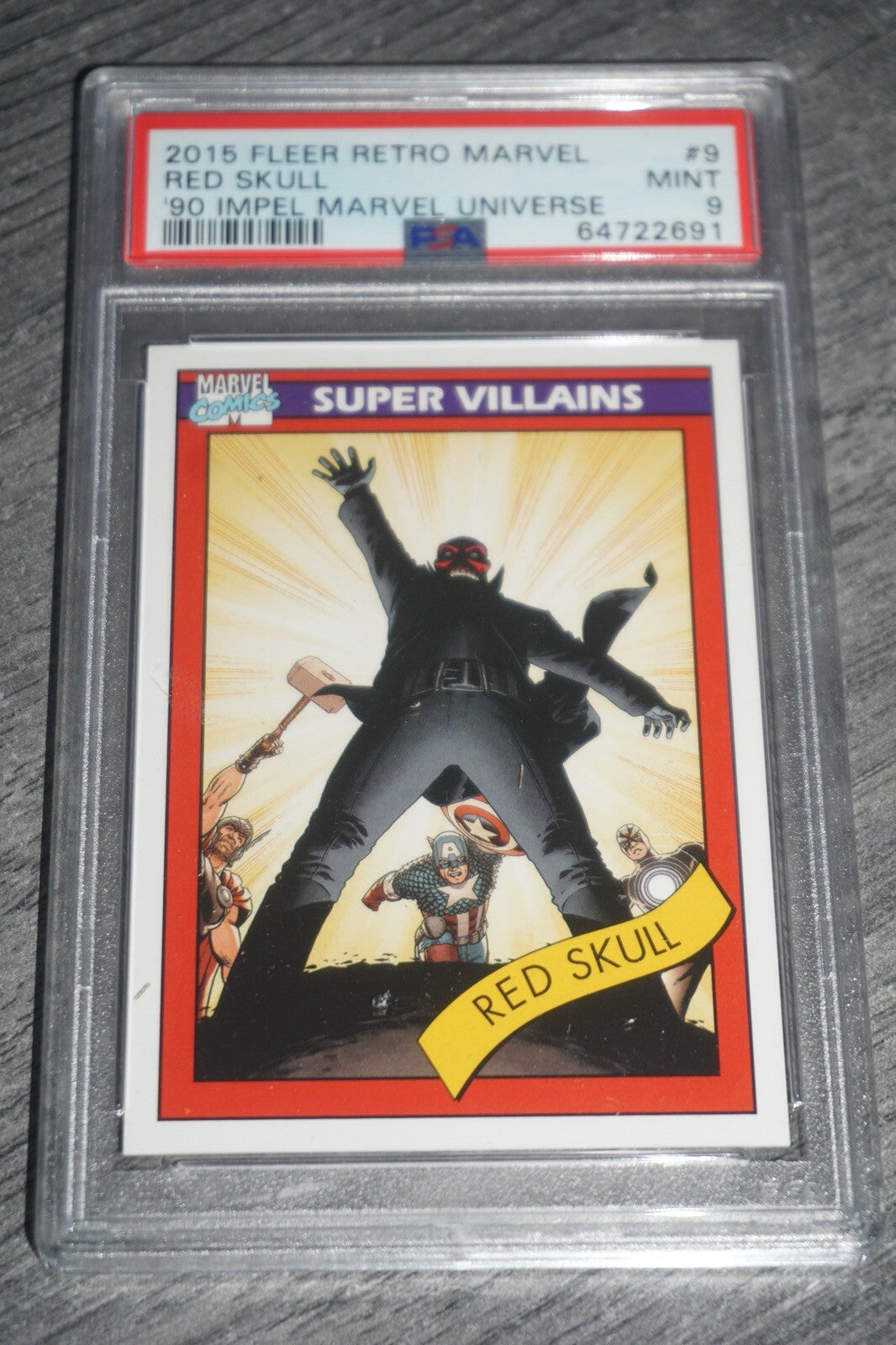 Red Skull #9 2015 Fleer Retro Marvel 90 Impel Universe Mint Psa 9