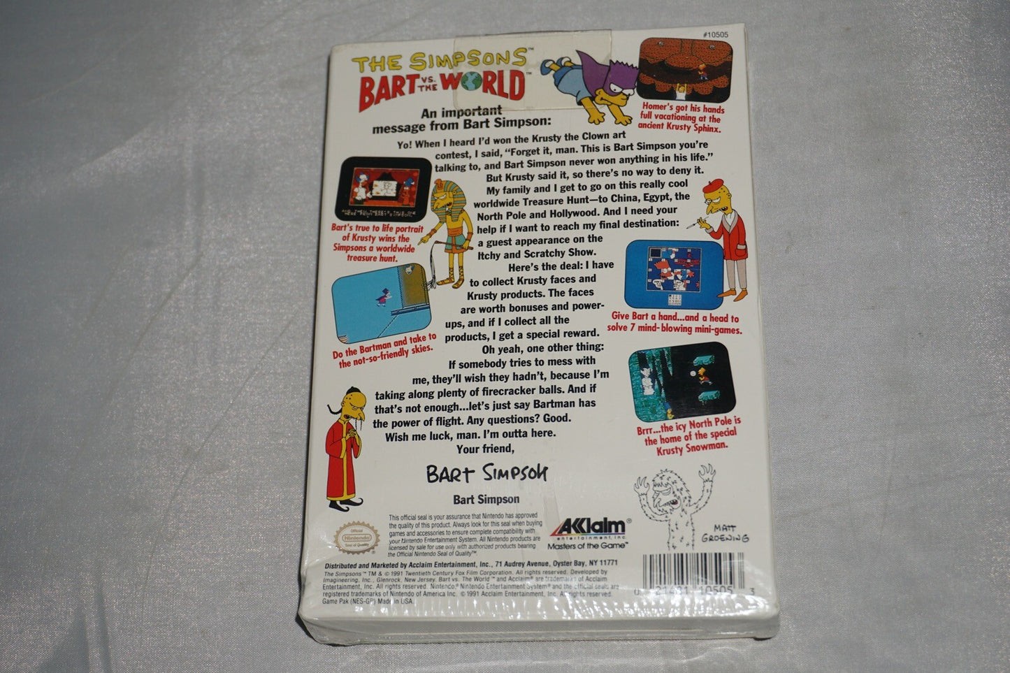 Simpsons Bart Vs The World (Nintendo NES) NEW Factory Sealed