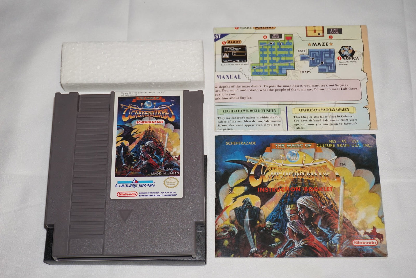 Magic Of Scheherazade (Nintendo NES) Complete in Box w/ Map CIB