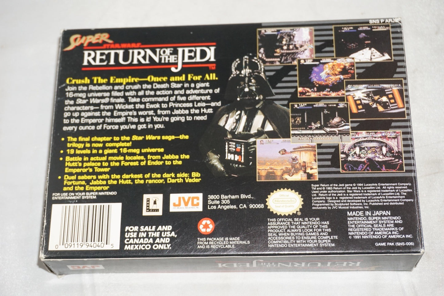 Star Wars Return of Jedi (Super Nintendo SNES) Complete in Box w/ Reg Card CIB