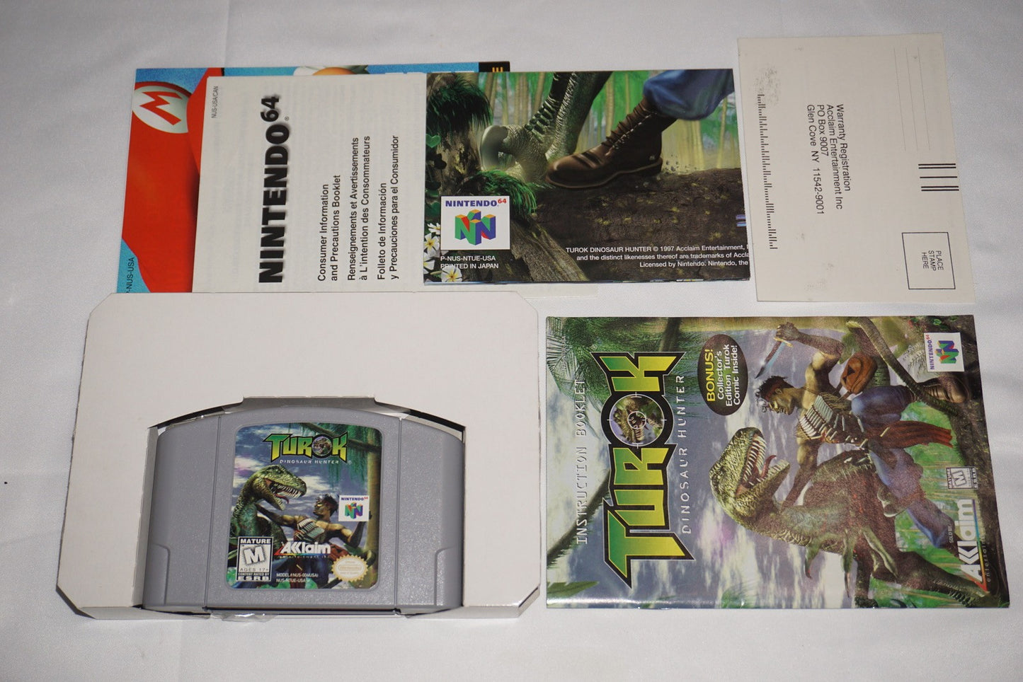 Turok Dinosaur Hunter (Nintendo 64 N64) Complete in Box w/ Reg Card CIB