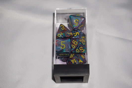 Chessex 22450 Poly Mega-hedral Festive Mosaic & Yellow CHX Dice Set NEW Sealed
