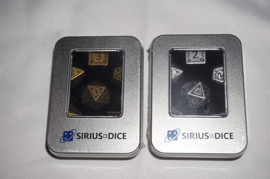 Sirius Dice Illusory Metal Gold + Silver Dice Set D&D NEW Sealed Both