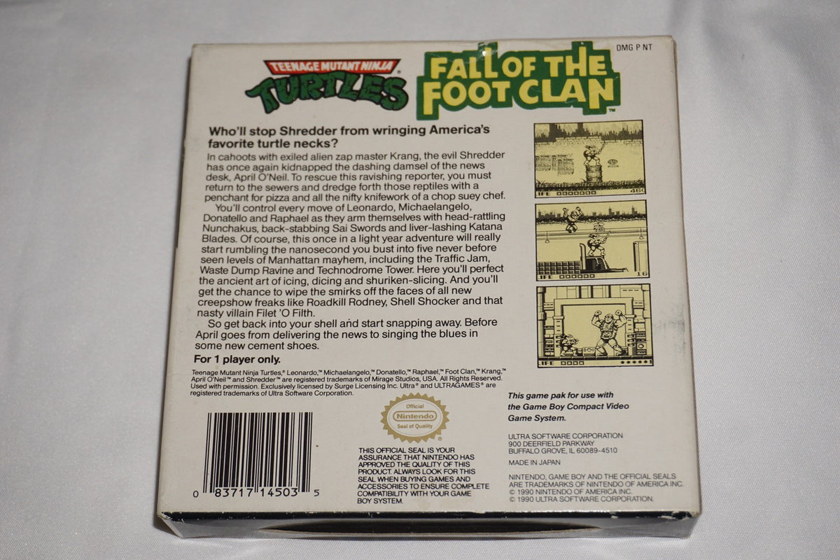 Teenage Mutant Ninja Turtles Fall of Foot Clan Game Boy Gameboy Complete CIB