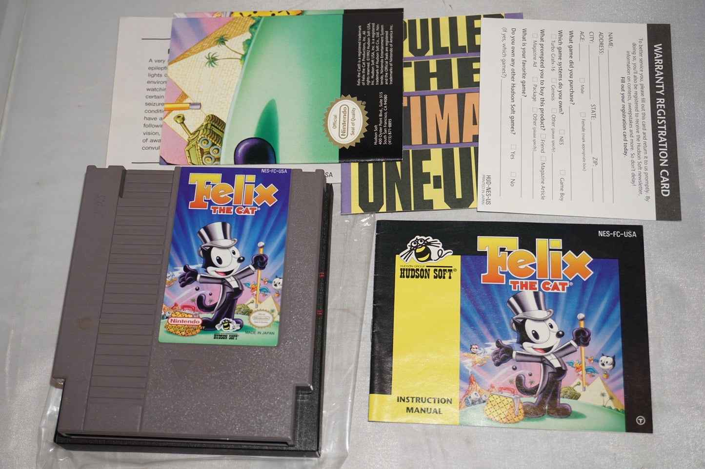 Felix The Cat (Nintendo NES) Complete in Box w/ Reg Card Poster CIB